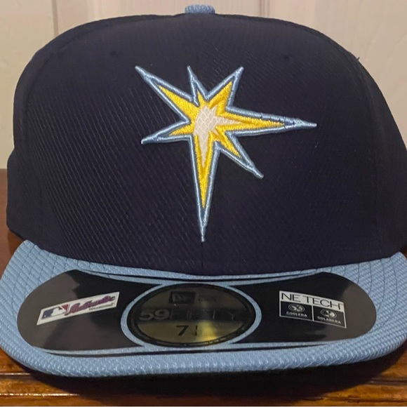 Tampa Bay Rays GAME 59Fifty Fitted Hat New Era Light Navy MLB Cap 7 1/4 NWT. - Picture 2 of 11